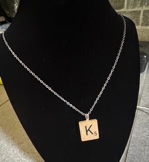 Handmade Scrabble Tile Pendant Necklace Your Letter Choice